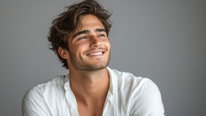 Obraz premium Cheerful male enjoying a casual day.
