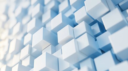 Obraz premium Abstract Blue and White Cube Pattern