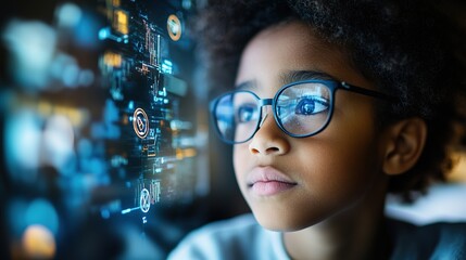 A student using AI-powered digital education tools for personalized learning.
