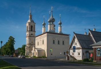 Naklejka premium Church of the Smolensk Icon of the Mother of God (Smolenskaya Church) with a bell tower on a sunny summer day, Suzdal, Vladimir Region, Russia
