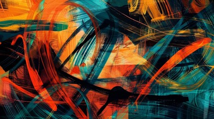 Wallpaper Abstract painting background with colorful brushstrokes and texture