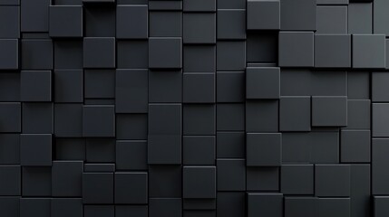 Abstract Black Cube Wall