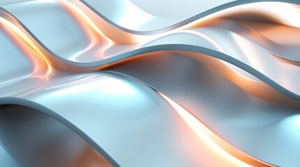 Obraz premium Wallpaper An elegant abstract background featuring smooth, flowing metallic waves with glowing edges