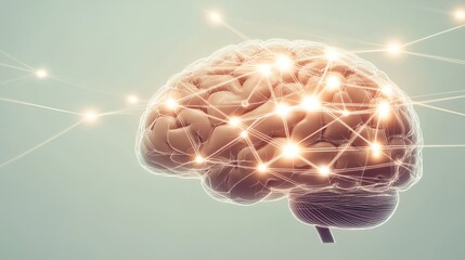 Close-up of human brain with intricate neural pathways, symbolizing cognitive biases and complex thought processes, ideal for educational or scientific presentations.