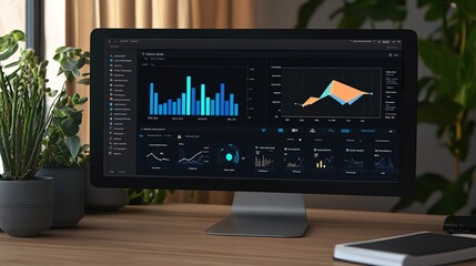 Fototapeta premium An education software dashboard displaying student progress and analytics.