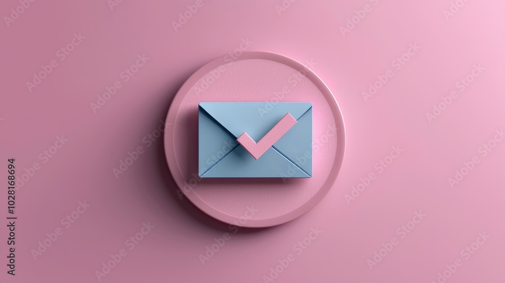Poster simple email envelope with check mark design