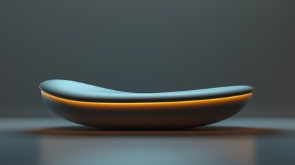 Wallpaper An empty futuristic sofa glowing in a dark room with a blue background