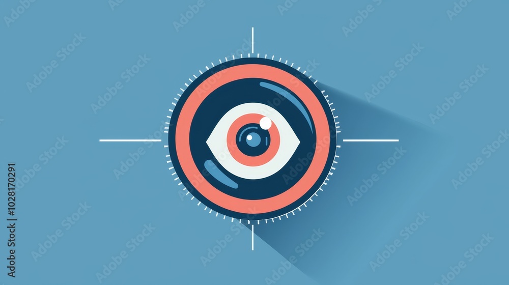Poster clean eye icon with simple design for modern use