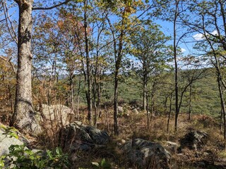 Fototapeta premium Overview of Cold Spring and Hudson Highlands State Park in Fall, New York - October 2024