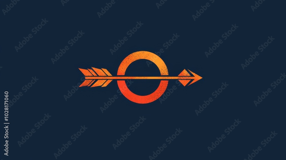 Poster minimalist target icon with arrow design