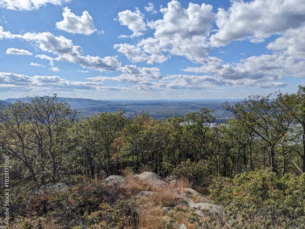 Wall mural overview of cold spring and hudson highlands state park in fall, new york - october 2024