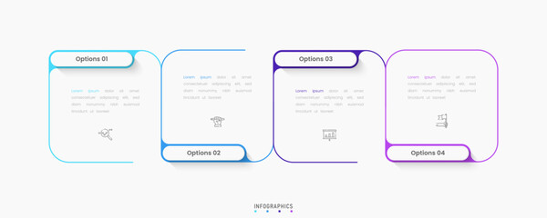 Vector Infographic label design template with icons and 4 options or steps. Can be used for process diagram, presentations, workflow layout, banner, flow chart, info graph.