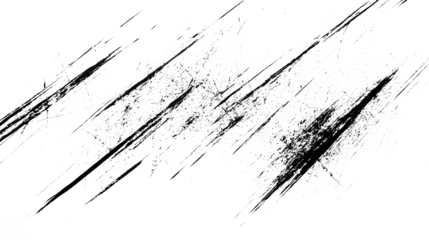 Rough Scratch Marks on white and transparent background. PNG