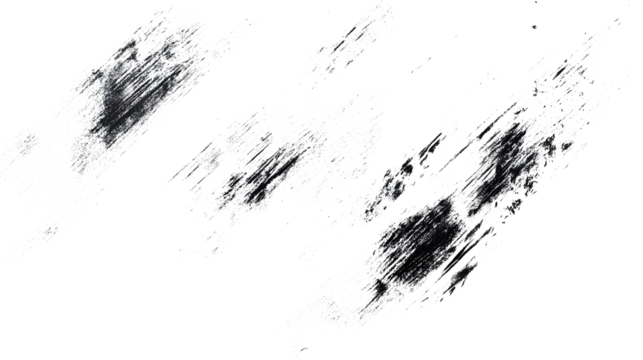 Rough Scratch Marks on white and transparent background. PNG