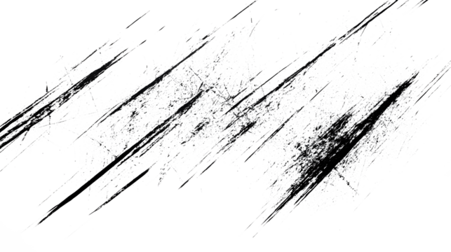 Rough Scratch Marks on white and transparent background. PNG