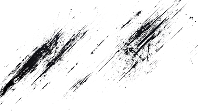 Rough Scratch Marks on white and transparent background. PNG
