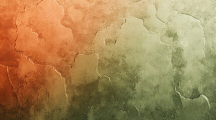 Abstract Orange and Green Textured Wall