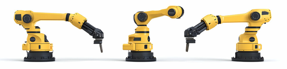 Fototapeta premium Industrial Robot Arms in Different Poses.