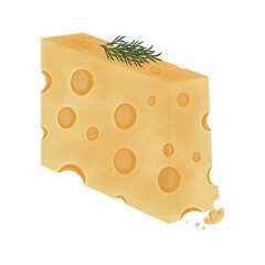 Vector Illustration Logo Clipart Maasdam Cheese or Emmental Cheese