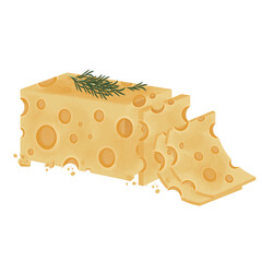 Vector Illustration Logo Clipart Sliced Emmental Cheese