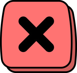 Obraz premium Red no, wrong, fail checkmark button illustration