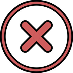 Obraz premium Red no, wrong, fail checkmark button illustration