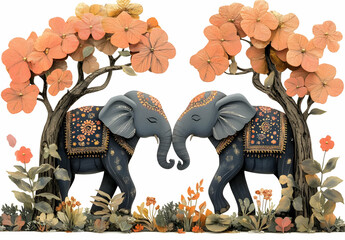Two Elephants in Love.