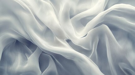 Obraz premium Close-up Draped White Fabric with a Smooth Texture