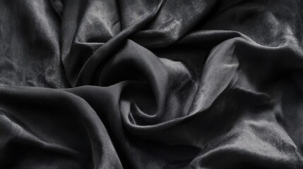 Obraz premium Close-up of Wrinkled Black Fabric with Smooth Texture