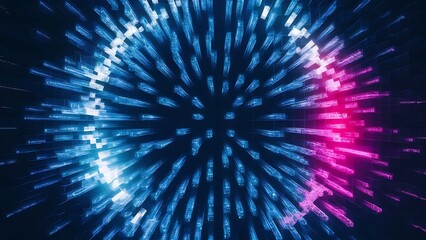 Abstract blue technology digital grid background image