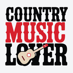 Country Music Lover T-Shirt Design Western Music Vector