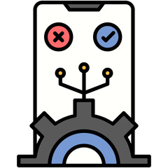 Test Icon. Software Bug Comparison Pictogram Graphic Illustration. Isolated Simple Filled Line Icon For Infographic, App and Web Button.