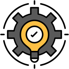 Operate Icon. Cycle Gear Configuration Pictogram Graphic Illustration. Isolated Simple Filled Line Icon For Infographic, App and Web Button.