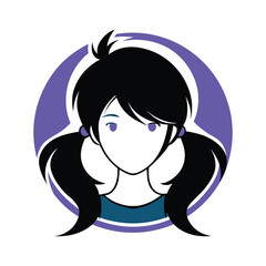 girl head and hair silhouette art