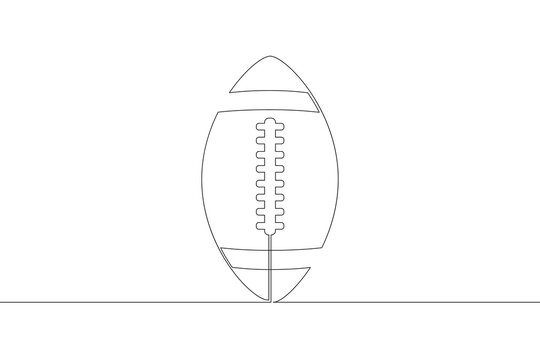 recommend clip art: American football ball. Game sports equipment. One continuous drawing line  logo single hand drawn art doodle isolated minimal illustration.