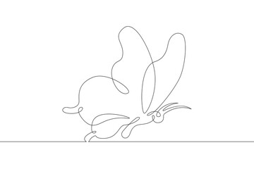 A bird flying in the air during the flight. Spread bird wings. One continuous drawing line  logo single hand drawn art doodle isolated minimal illustration.