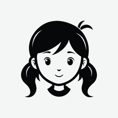 girl head and hair silhouette art