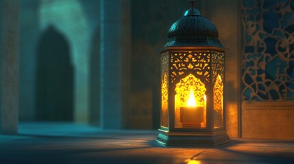 Ornate Lantern in a Mosque