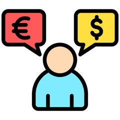 Financial Advisor lineal multi color icon, use for business, finance, education theme. best for modern concept, UI or UX kit, web and app development