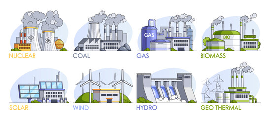 Electricity Generation Techniques as Nuclear, Coal, Gas, Biomass, Solar, Wind, Hydro, And Geothermal Characteristics