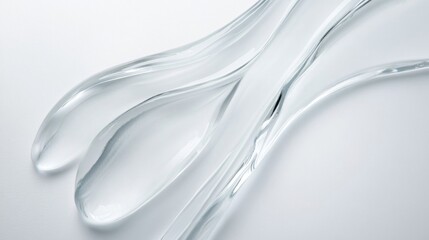 Two Transparent Curved Glass Objects On White Background