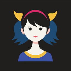 girl head and hair silhouette art