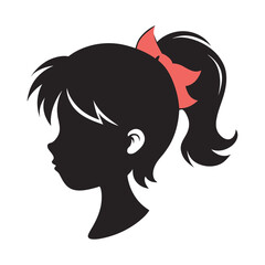 girl head and hair silhouette art