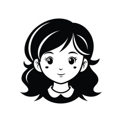 girl head and hair silhouette art