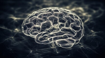 Close-up of human brain with intricate neural pathways, symbolizing cognitive biases and complex thought processes, ideal for educational or scientific presentations.