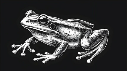 Naklejka premium Hand Drawn Illustration of a Frog.