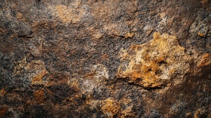 Naklejka premium Close-up Texture of Rough, Weathered Stone with Orange and Black Tones