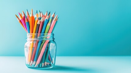 Obraz premium Colorful Pencils in a Jar