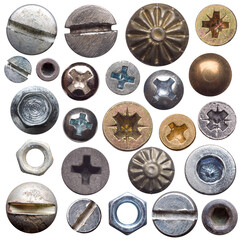 set of metal screws