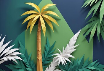 palm tree branches in digital art